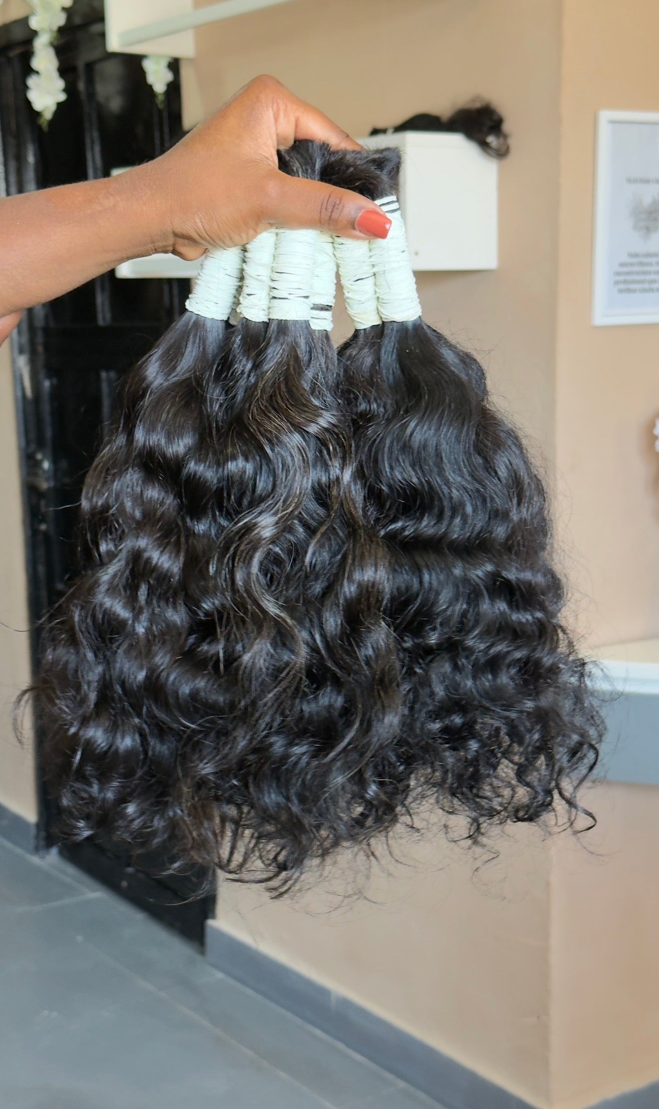 Extensões de cabelo humano (ondulado cacheado)