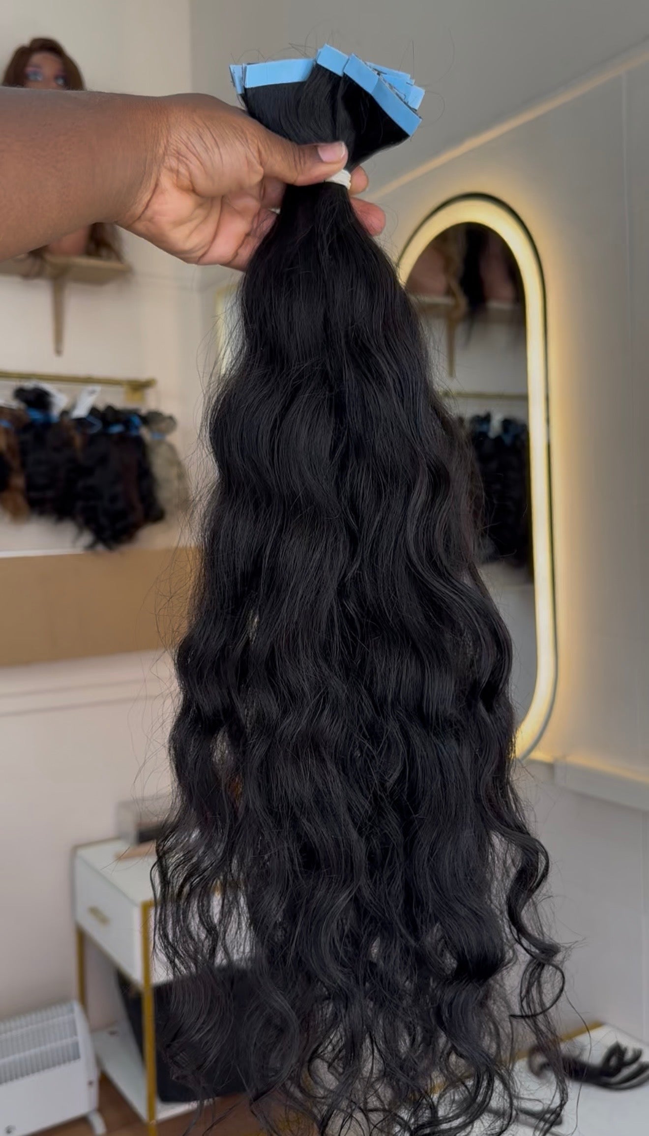Extensões de cabelo humano (fita adesiva)