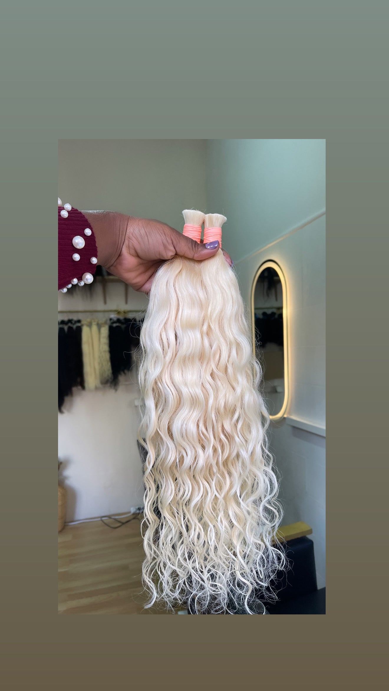 Extensões de cabelo humano loiro