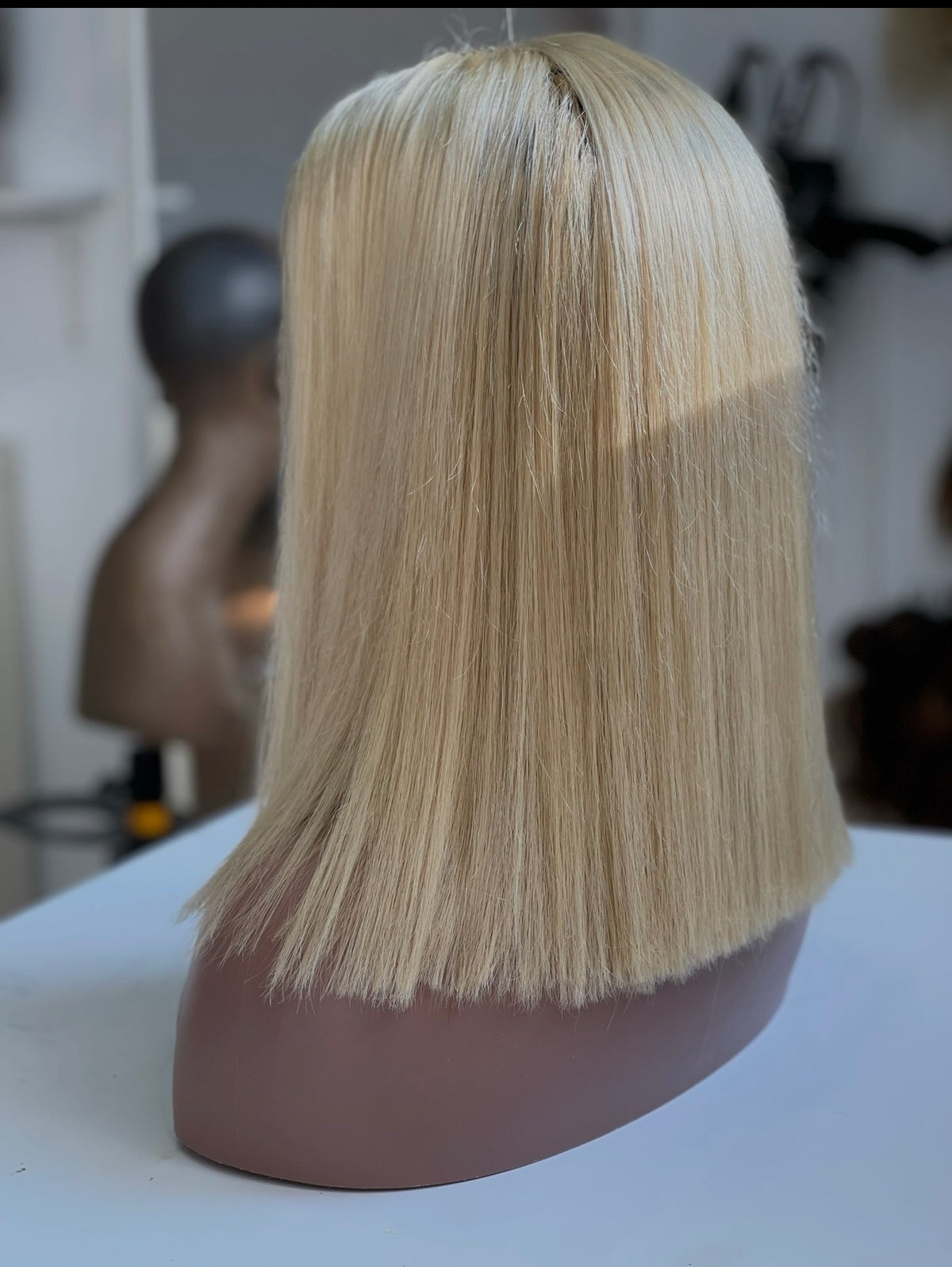 Peruca loira de cabelo humano