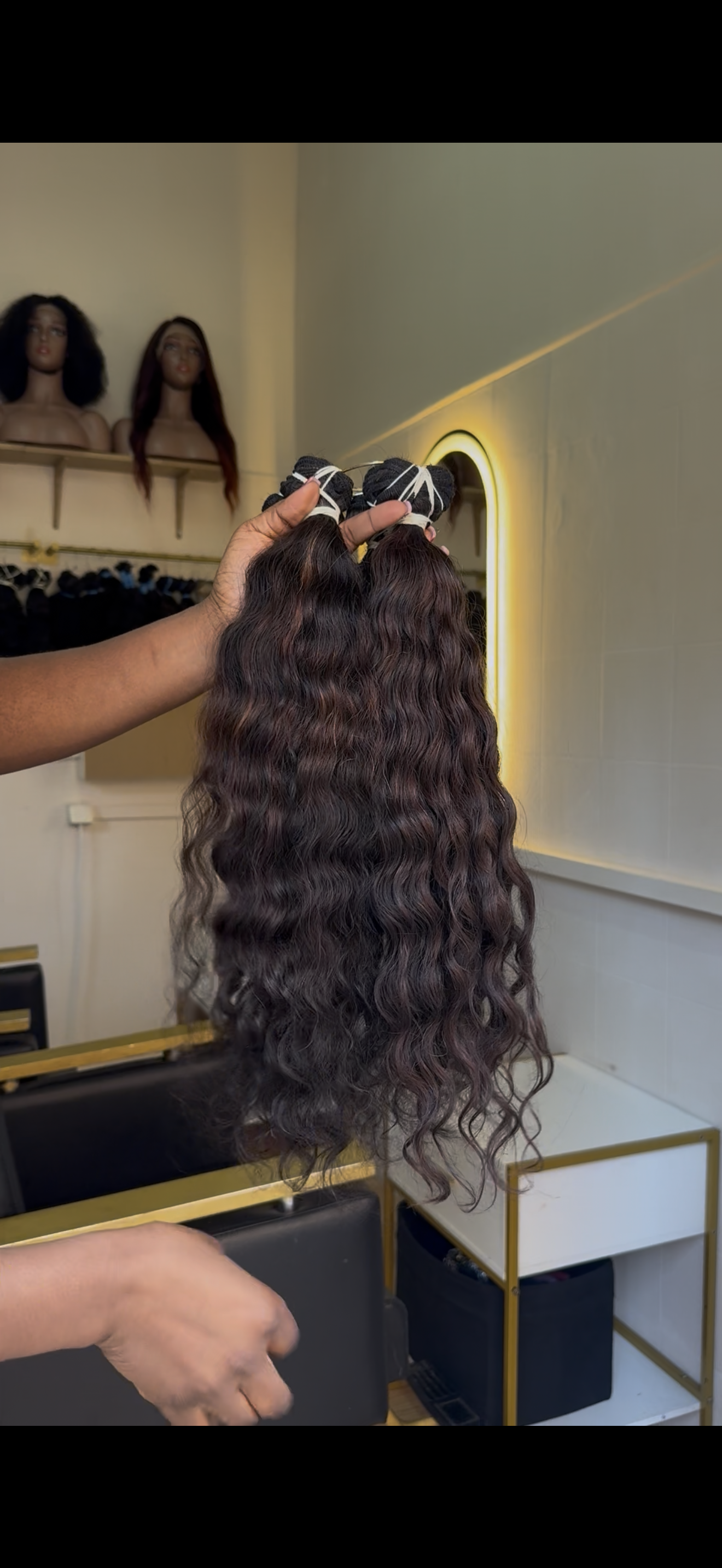 Extensão de cabelo humano (costura)