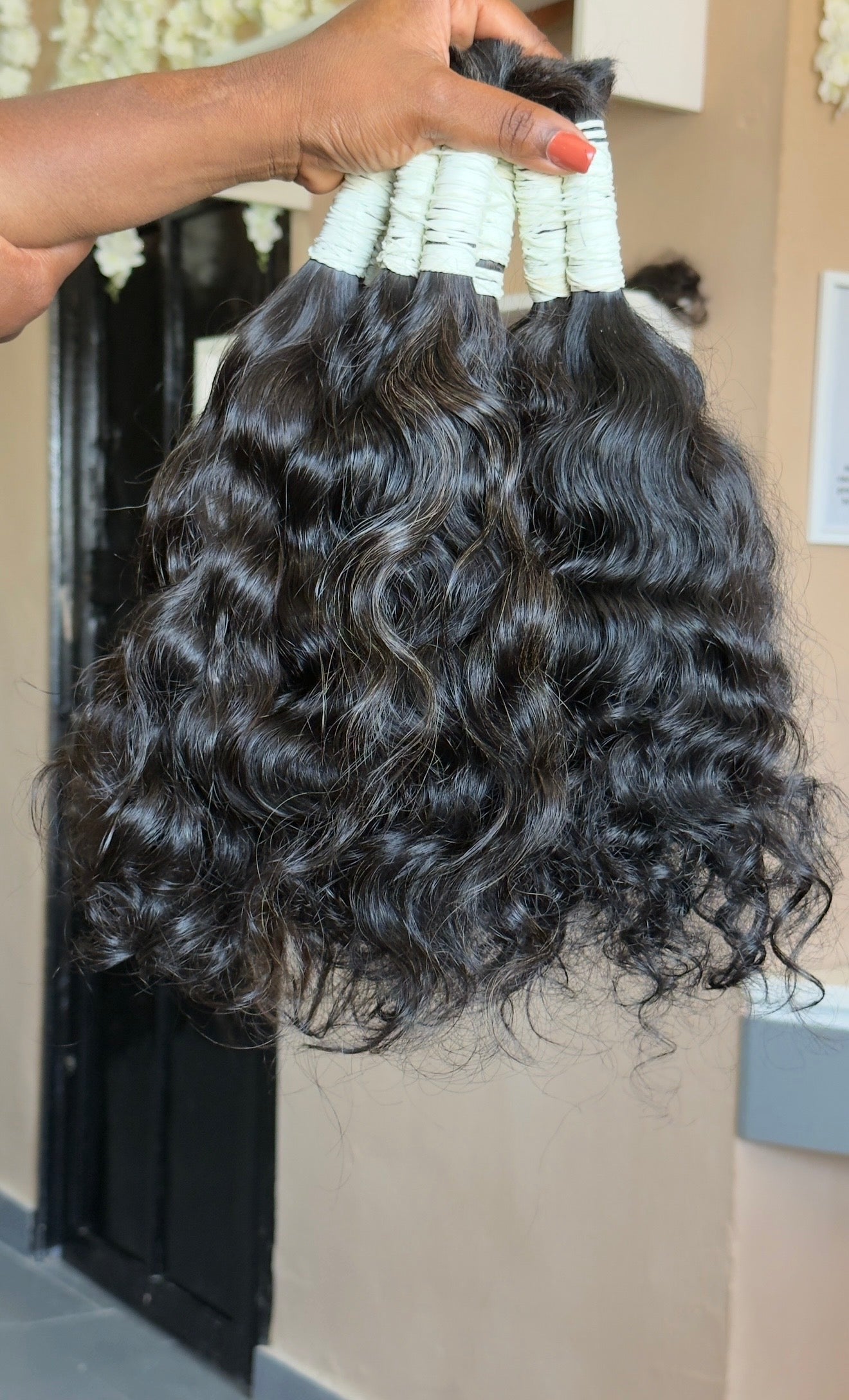 Extensões de cabelo humano (ondulado cacheado)