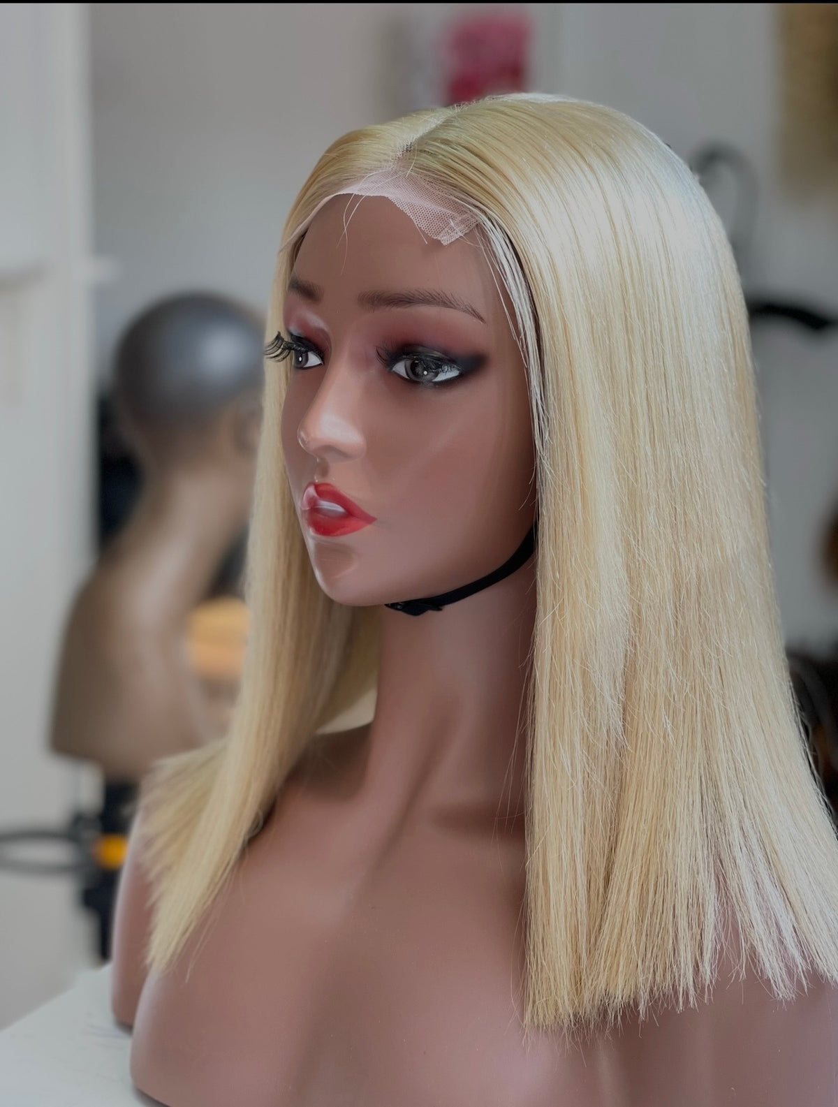 Peruca loira de cabelo humano