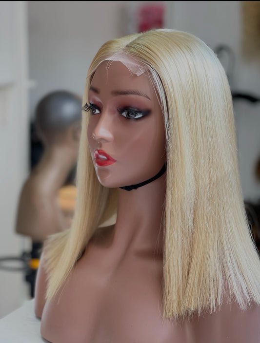 Peruca loira de cabelo humano