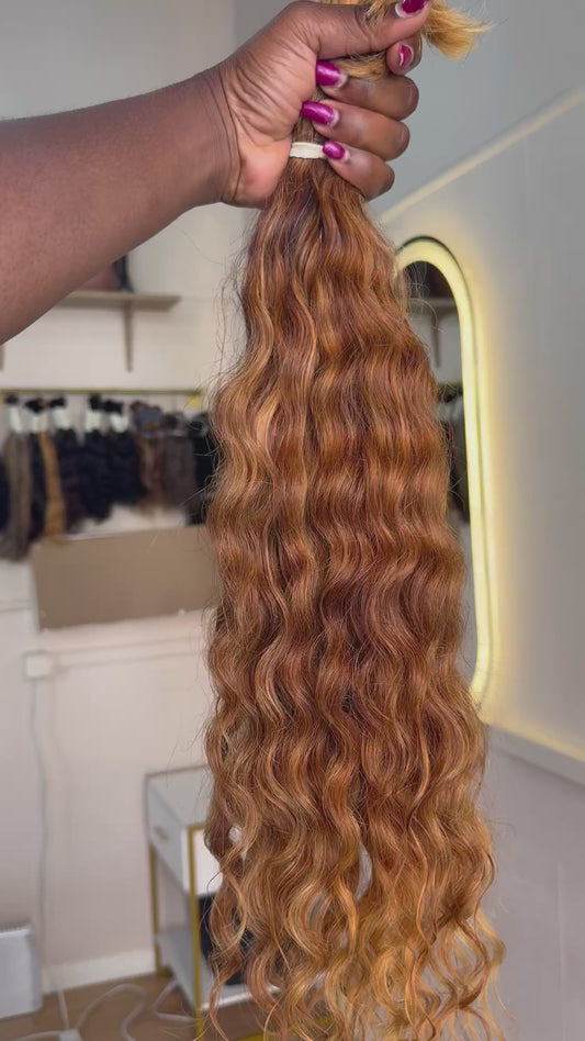 Extensões de cabelo humano cor de mel